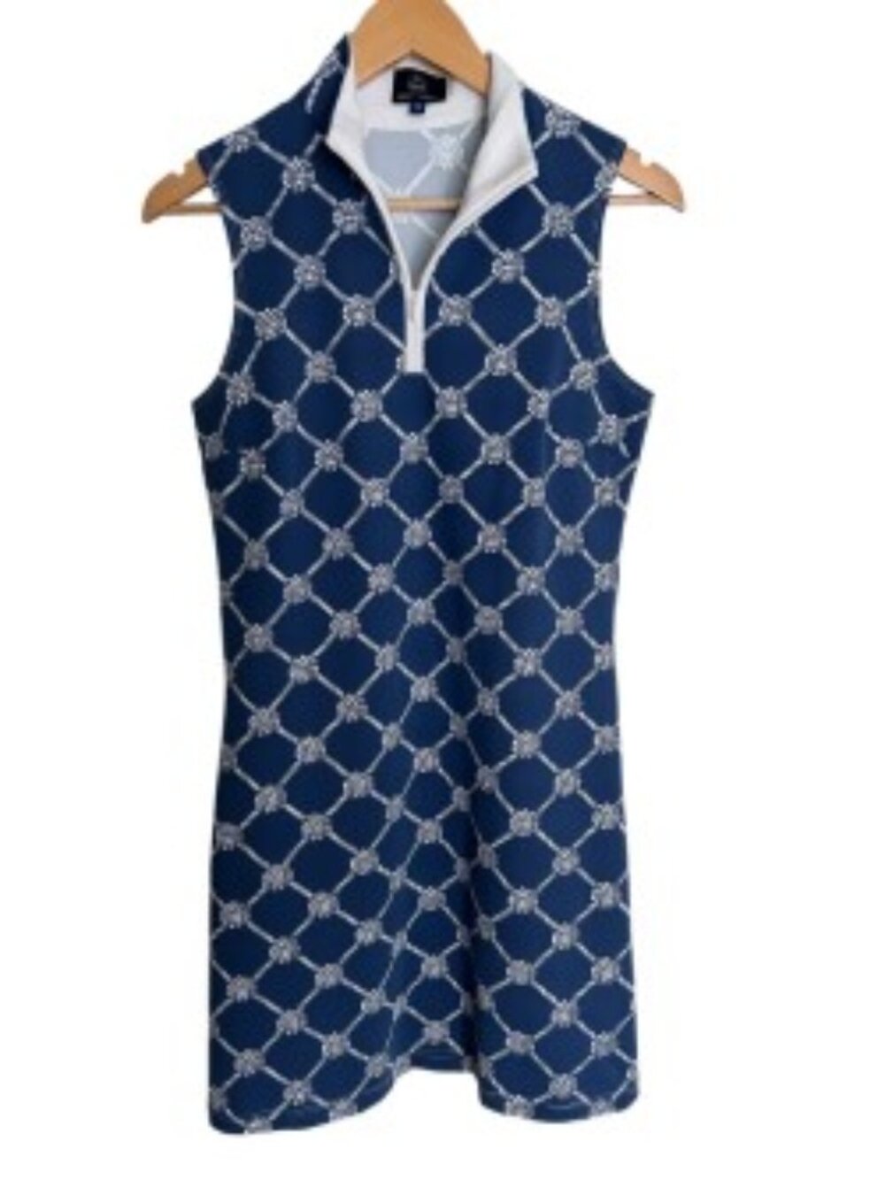 Sailor Sailor Sleeveless Knot Lattice Print Dress Small